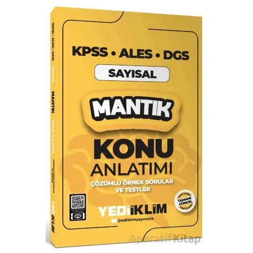 Yediiklim Yayınları 2025 KPSS ALES DGS Sayısal Mantık Konu Anlatımı