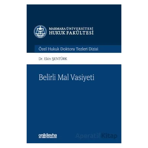 Belirli Mal Vasiyeti - Ekin Şentürk - On İki Levha Yayınları