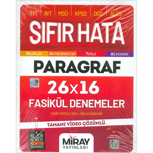 Sıfır Hata Paragraf 26x16 Fasikül Deneme Miray Yayınları