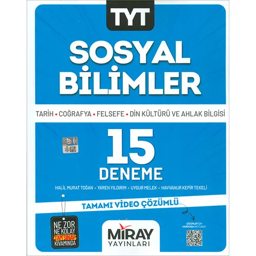 TYT Sosyal Bilimler 15 Deneme Miray Yayınları