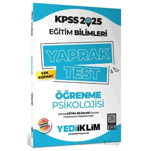 Yediiklim Yayınları 2025 KPSS Eğitim Bilimleri Öğrenme Psikolojisi Çek Kopart Yaprak Test