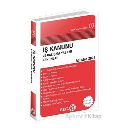 İş Kanunu ve Çalışma Yaşamı Kanunları - Ağustos 2024 - Kolektif - Beta Yayınevi