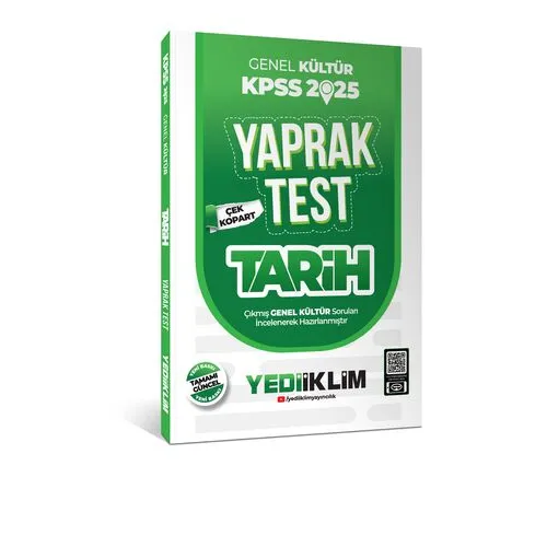 Yediiklim 2025 KPSS Genel Kültür Tarih Çek Kopart Yaprak Test