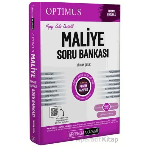 KPSS A Grubu Optimus Maliye Tamamı Çözümlü Soru Bankası - Birhan Çelik - Pegem Akademi Yayıncılık