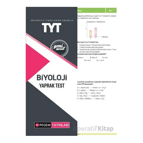 TYT Biyoloji Yaprak Test - Kolektif - Pegem Akademi Yayıncılık