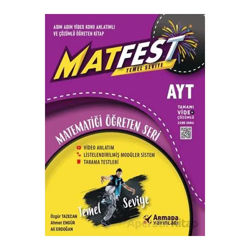 YKS AYT Matfest Temel Seviye Matematik Soru Kitabı - Özgür Tazecan - Armada Yayınları