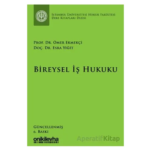 Bireysel İş Hukuku İstanbul Üniversitesi Hukuk Fakültesi Ders Kitapları Dizisi