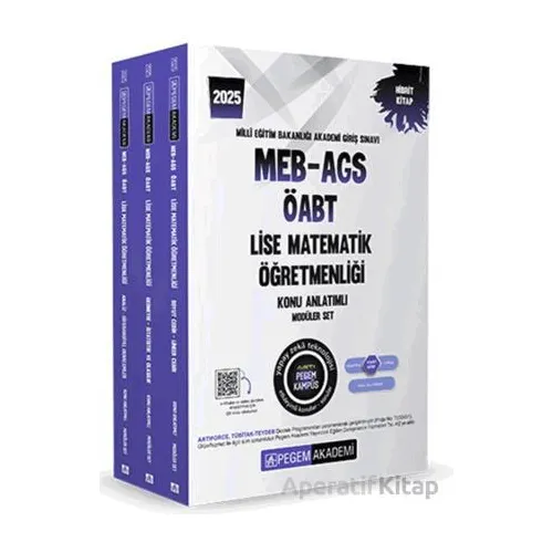 2025 MEB-AGS-ÖABT Lise Matematik Öğretmenliği Konu Anlatımlı (3 kitap)