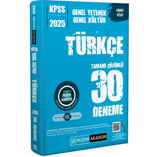 Pegem 2025 KPSS Türkçe Tamamı Çözümlü 30 Deneme