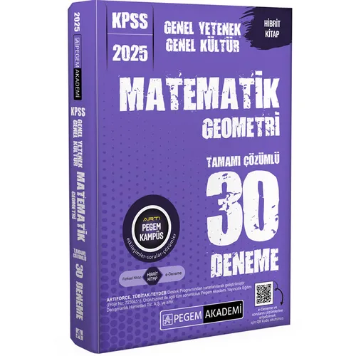 Pegem 2025 KPSS Matematik-Geometri Tamamı Çözümlü 30 Deneme