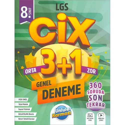 8.Sınıf LGS CİX 3+1 Genel Deneme Ünlüler Karması
