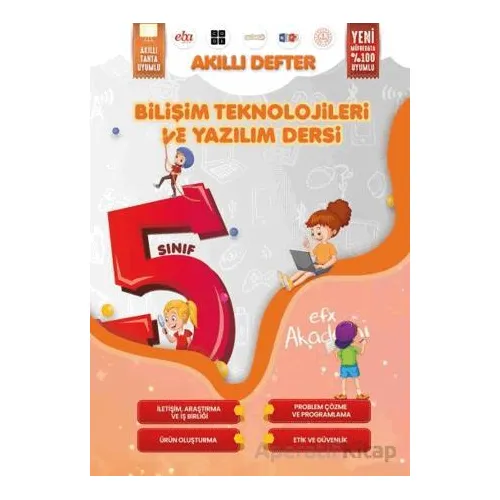 5.Sınıf Bilişim Teknolojileri ve Yazılım Dersi Akıllı Defter Efx Akademi Yayınları