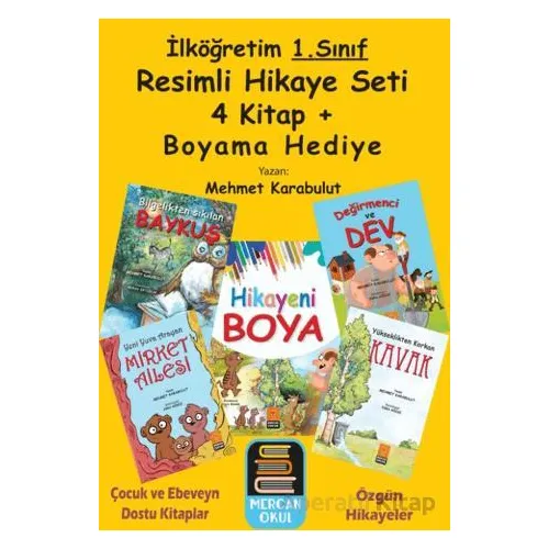 1. Sınıf Resimli Hikaye Seti (4 Kitap + Boyama Kitabı Hediye)