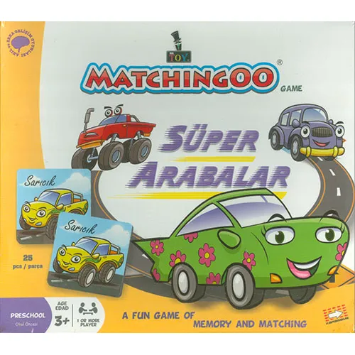 Süper Arabalar Eşleştirme Kartları Matchingoo