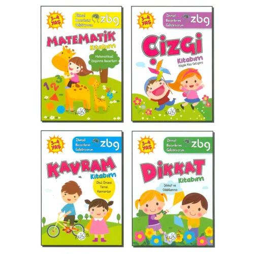 3-4 Yaş Zihinsel Becerilerimi Geliştiriyorum 4 Kitap Kukla Çocuk