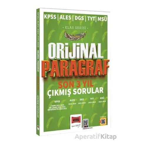 Yargı Yayınları 2025 KPSS ALES DGS TYT MSÜ Klas Serisi Orijinal Paragraf Son 3 Yıl Çıkmış Sorular