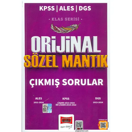 Yargı Yayınları 2025 KPSS ALES DGS Klas Serisi Orijinal Sözel Mantık Çıkmış Sorular