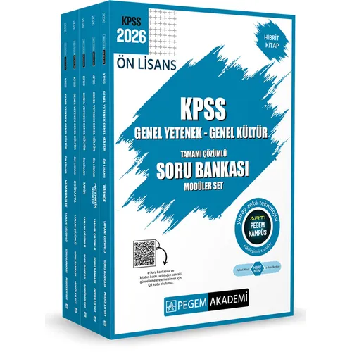 Pegem 2026 KPSS Ön Lisans Tamamı Çözümlü Soru Bankası Modüler Set (5 Kitap)