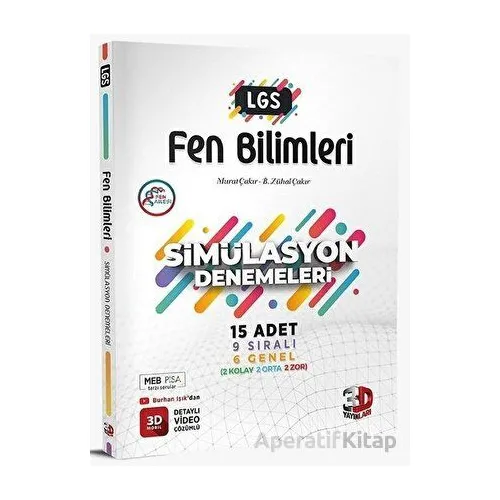 8.Sınıf LGS Fen Bilimleri Simülasyon 15 Deneme 3D Yayınları