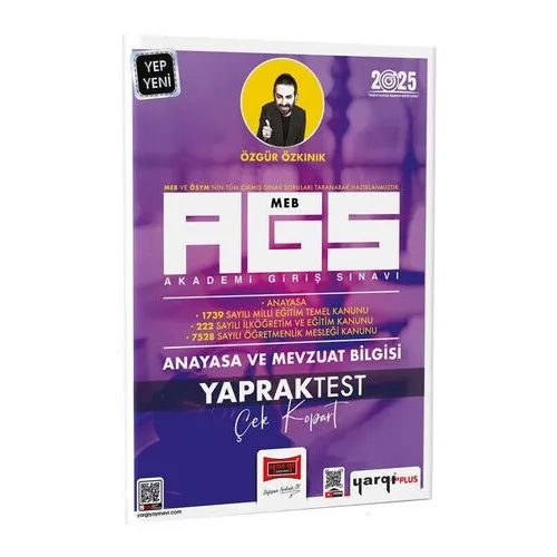 Yargı Yayınları 2025 MEB-AGS Anayasa ve Mevzuat Bilgisi Çek Kopart Yaprak Test