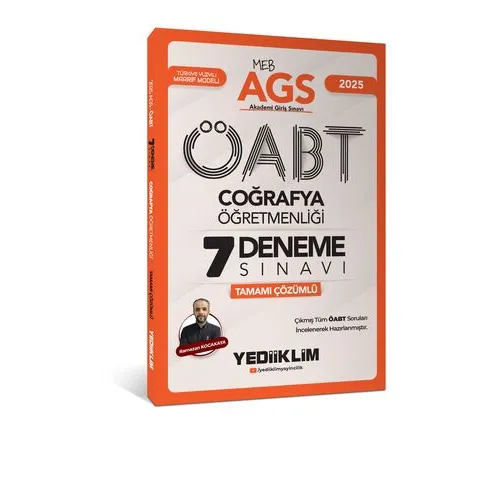 Yediiklim Yayınları 2025 MEB AGS ÖABT Coğrafya Öğretmenliği Tamamı Çözümlü 7 Deneme Sınavı