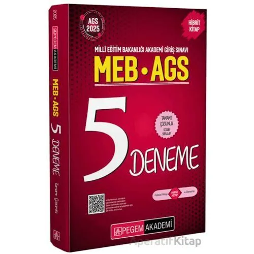 2025 MEB-AGS Tamamı Çözümlü 5 Deneme - Kollektif - Pegem Akademi Yayıncılık