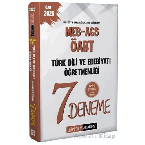 2025 MEB-AGS-ÖABT Türk Dili Ve Edebiyatı Öğretmenliği Tamamı Çözümlü 7 Deneme