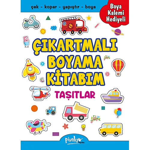 Çıkartmalı Boyama Taşıtlar - Buçe Dayı - Pinokyo Yayınları