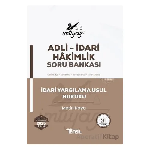 İmtiyaz İdari Yargılama Usul Hukuku Soru Bankası - Metin Kaya - Temsil Kitap