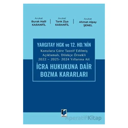 2022 - 2023 - 2024 Yıllarına Ait İcra Hukukuna Dair Bozma Kararları