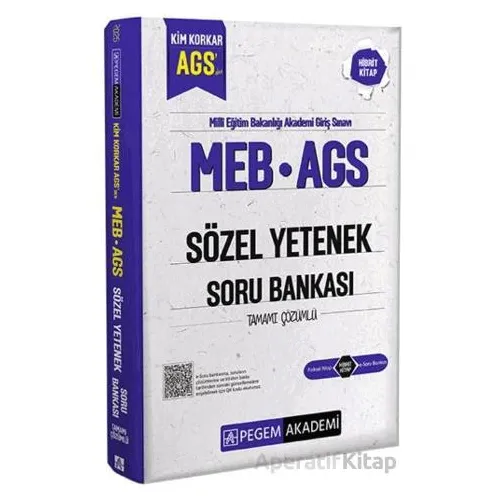 MEB AGS Kim Korkar Sözel Yetenek Soru Bankası Tamamı Çözümlü - Kollektif - Pegem Akademi Yayıncılık