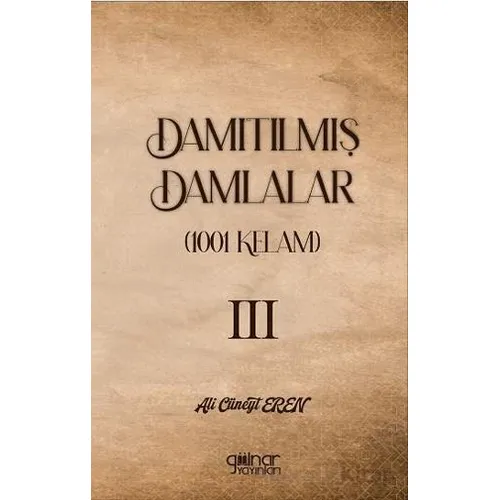 Damıtılmış Damlalar (1001 Kelam) III - Ali Cüneyt Eren - Gülnar Yayınları