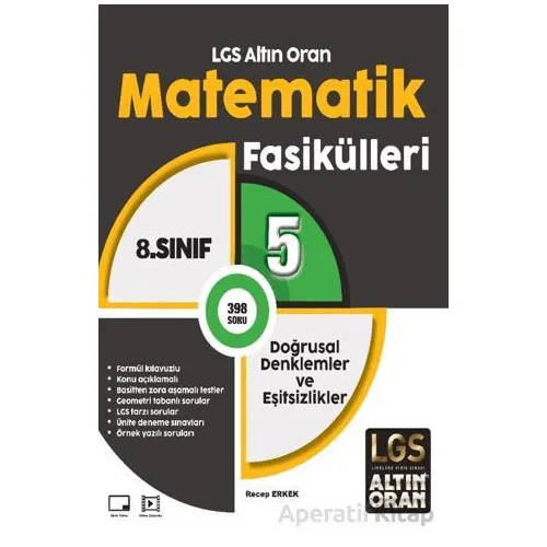 LGS Altın Oran Matematik Fasikülleri 5 Doğrusal Denklemler ve Eşitsizlikler