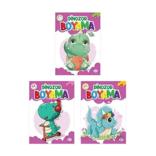 Dinozor Boyama Seti (3 Kitap) Dokuz Çocuk