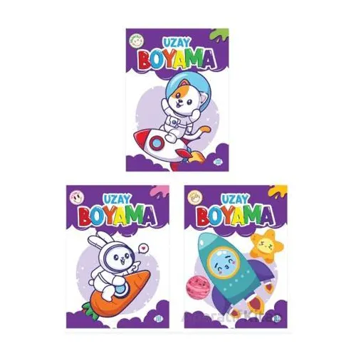 Uzay Boyama Seti (3 Kitap) Dokuz Çocuk