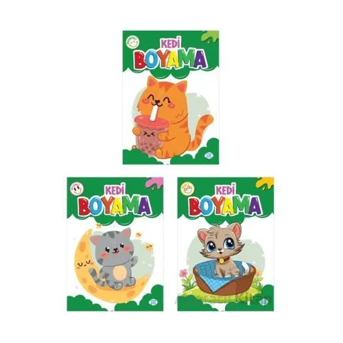 Kedi Boyama Seti (3 Kitap) Dokuz Çocuk