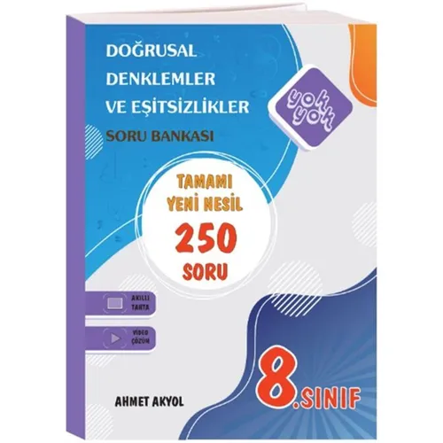 Yok Yok Yayınları 8. Sınıf Matematik Doğrusal Denklem ve Eşitsizlikler Yeni Nesil Soru Bankası