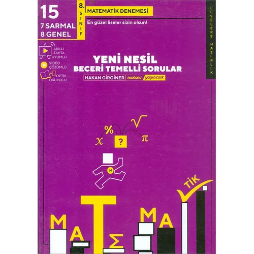 8.Sınıf LGS Matematik 15 li Deneme (Kampanyalı) Matsev Yayıncılık