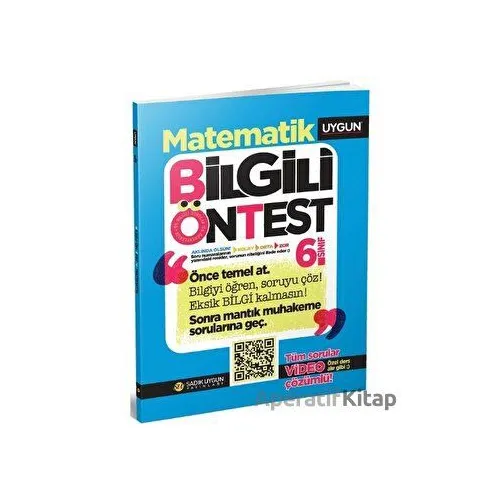 6.Sınıf Bilgili Ön Test Matematik (Kampanyalı) Sadık Uygun