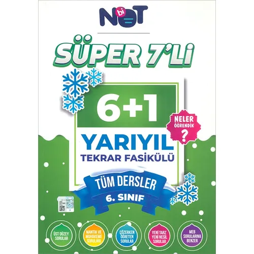 6.Sınıf Tüm Dersler Süper 7 li Yarıyıl Tekrar Fasikülü (Kampanyalı) BiNot Yayınları