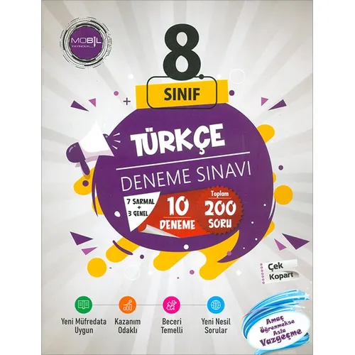 8.Sınıf Türkçe Deneme Sınavı (Kampanyalı) Mobil Yayıncılık