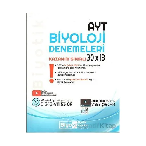 AYT Biyoloji Denemeleri (Kampanyalı) Biyotik Yayınları