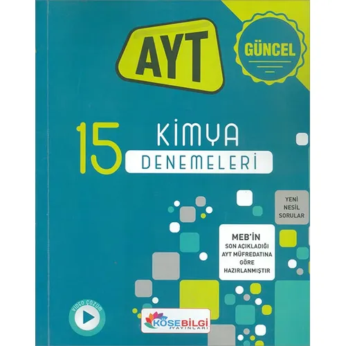 AYT Kimya 15 Branş Denemesi (Kampanyalı) KöşeBilgi Yayınları