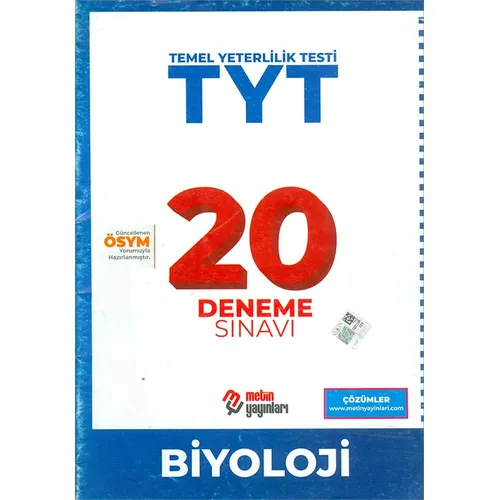 TYT Biyoloji 20 Deneme (Kampanyalı) Metin Yayınları