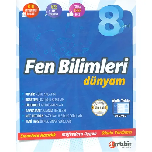 8.Sınıf Fen Bilimleri Dünyam (Kampanyalı) Artıbir Yayınları