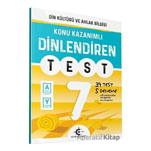 7.Sınıf Din Kültürü ve Ahlak Bilgisi Dinlendiren Test Eker Test Yayınları