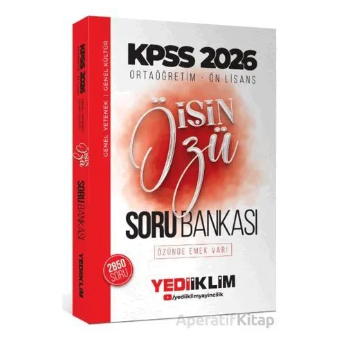 Yediiklim Yayınları 2026 Kpss Ortaöğretim-Önlisans Tek Kitap Soru Bankası(2850 soru)