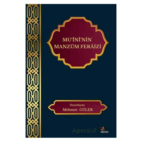 Mu‘ininin Manzum Feraizi - Kolektif - Kriter Yayınları