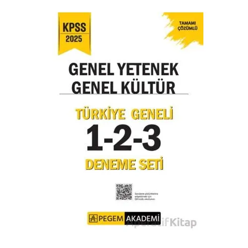 2025 KPSS Genel Yetenek Genel Kültür Tamamı Çözümlü Türkiye Geneli 1-2-3 (3lü Deneme Seti)