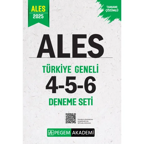 Pegem 2025 ALES Tamamı Çözümlü Türkiye Geneli 4-5-6 (3lü Deneme Seti)